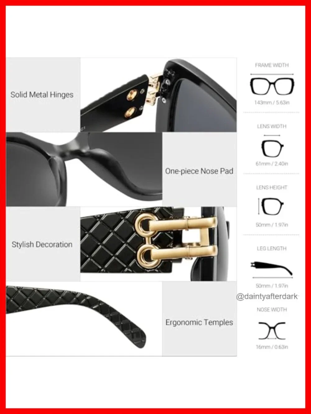 Oversized Square Polarized Sunglasses for Women Retro Luxury UV400
